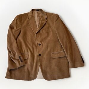 Stafford Essentials Classic Fit Men's Corduroy Blazer Size 42R Brown Jacket‎